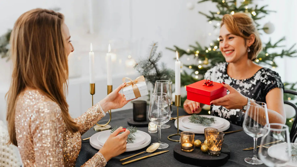 Woman gifting friend