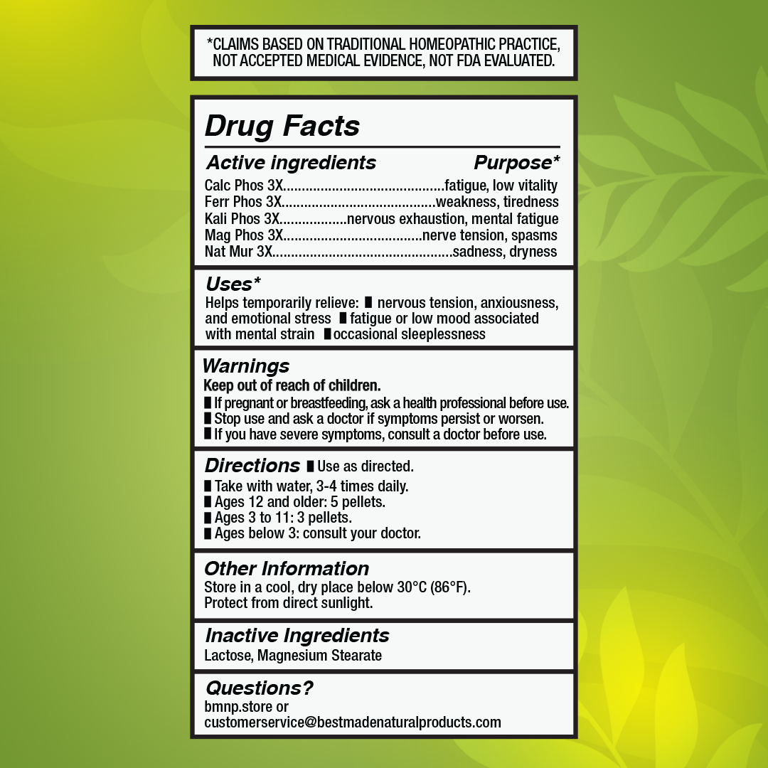 Stress &amp; Anxiousness Relief BIO16 - Cell Salt Combination for Anxiety, Low Mood &amp; Emotional Balance | 350 Pellets