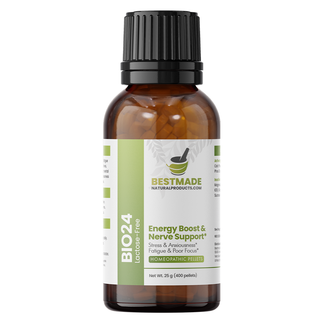 Energy Boost &amp; Nerve Support BIO24 Vegan &amp; Lactose-Free - Cell Salt Combination (Five Phos) for Fatigue, Anxiety, Focus &amp; Restful Sleep | 350 Pellets