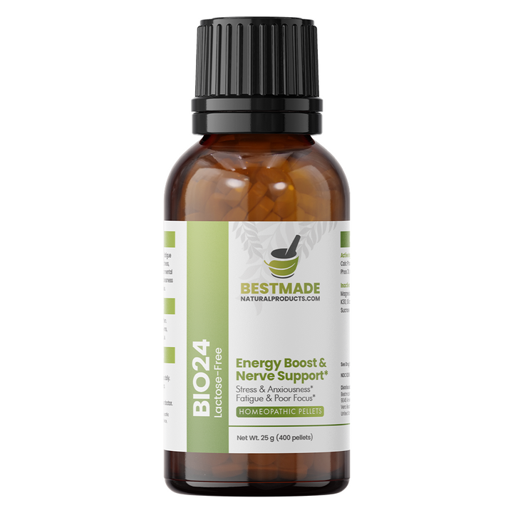 Energy Boost &amp; Nerve Support BIO24 Vegan &amp; Lactose-Free - Cell Salt Combination (Five Phos) for Fatigue, Anxiety, Focus &amp; Restful Sleep | 350 Pellets