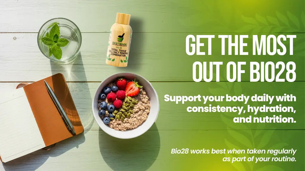 Support your body daily with consistency, hydration and nutrition