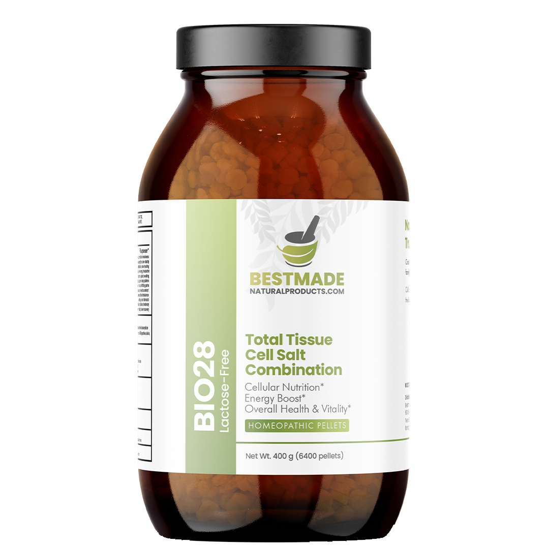Total Tissue Cell Salt Mineral Combination, BIO28 Vegan &amp; Lactose-Free - Helps Body Absorb Nutrients, Increases Energy Levels, Improves Sleep Patterns, and Restores Vitality | Pellets, Big Jar
