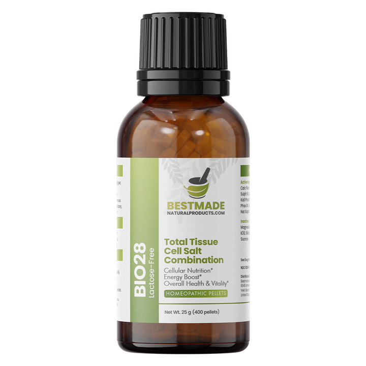 Total Tissue Cell Salt Mineral Combination, BIO28 Vegan &amp; Lactose-Free - Helps Body Absorb Nutrients, Increases Energy Levels, Improves Sleep Patterns, and Restores Vitality | 350 Pellets