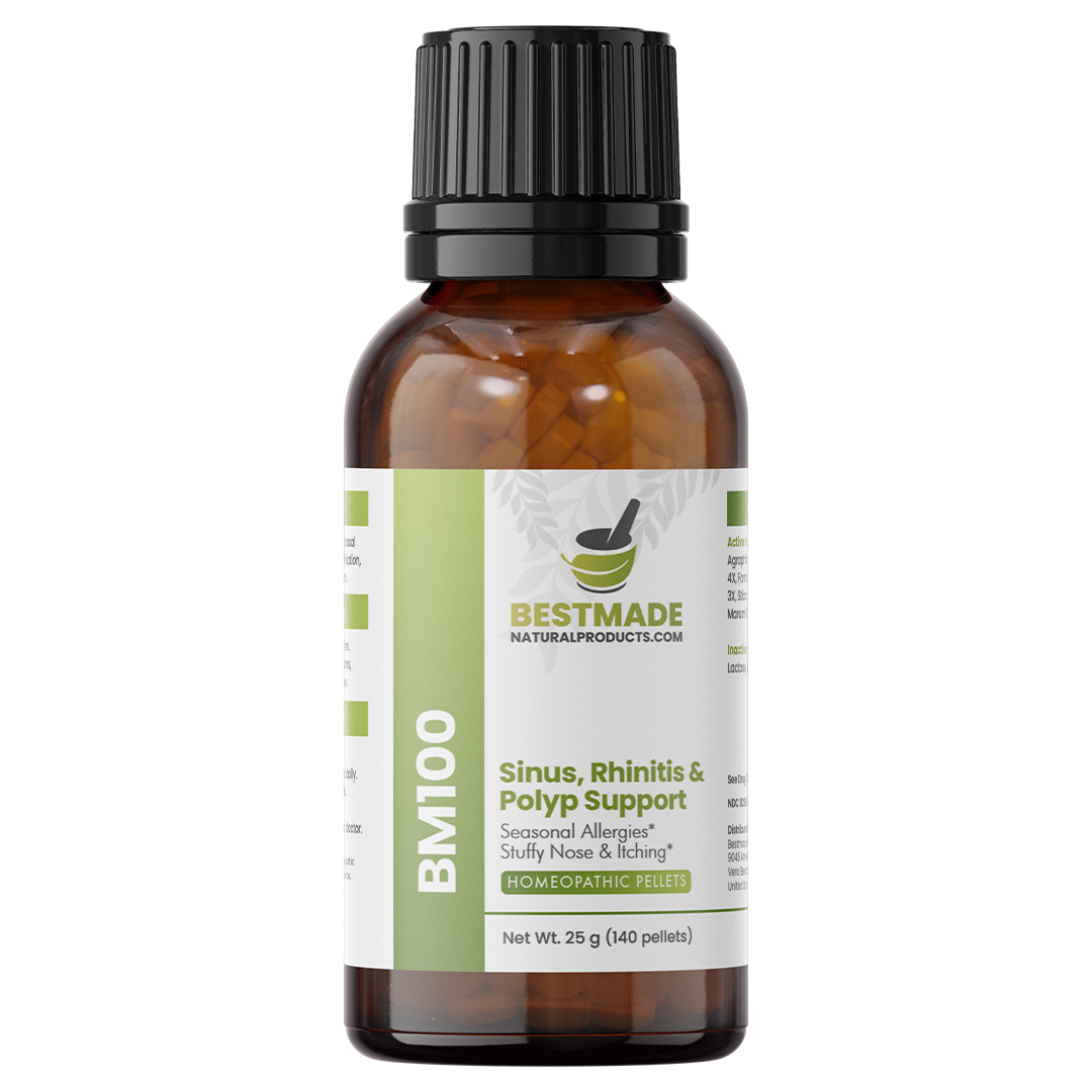 Sinus Pain, Rhinitis and Polyp Support (BM100) - Nasal Discomfort, Runny Nose, Sneezing, Itching, Seasonal Allergies | Homeopathic Combination Remedy, Non-Toxic, Natural, 140 Pellets