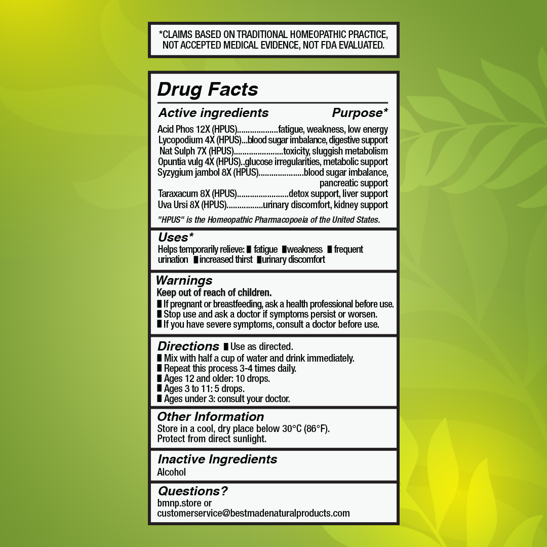 Metabolic Function Support (BM10) - Blood Sugar &amp; Thirst Regulation | Homeopathic Combination Remedy, Non-Toxic, Natural, 30 mL Drops