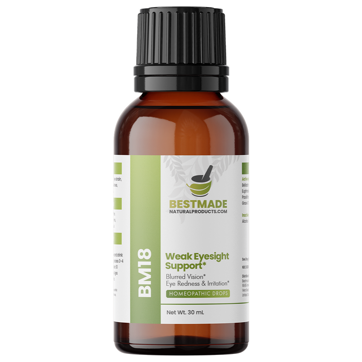 Weak Eyesight Support (BM18) - Vision Weakness, Red Eyes, Blurred or Unclear Vision | Homeopathic Combination Remedy, Non-Toxic, Natural, 30 mL Drops