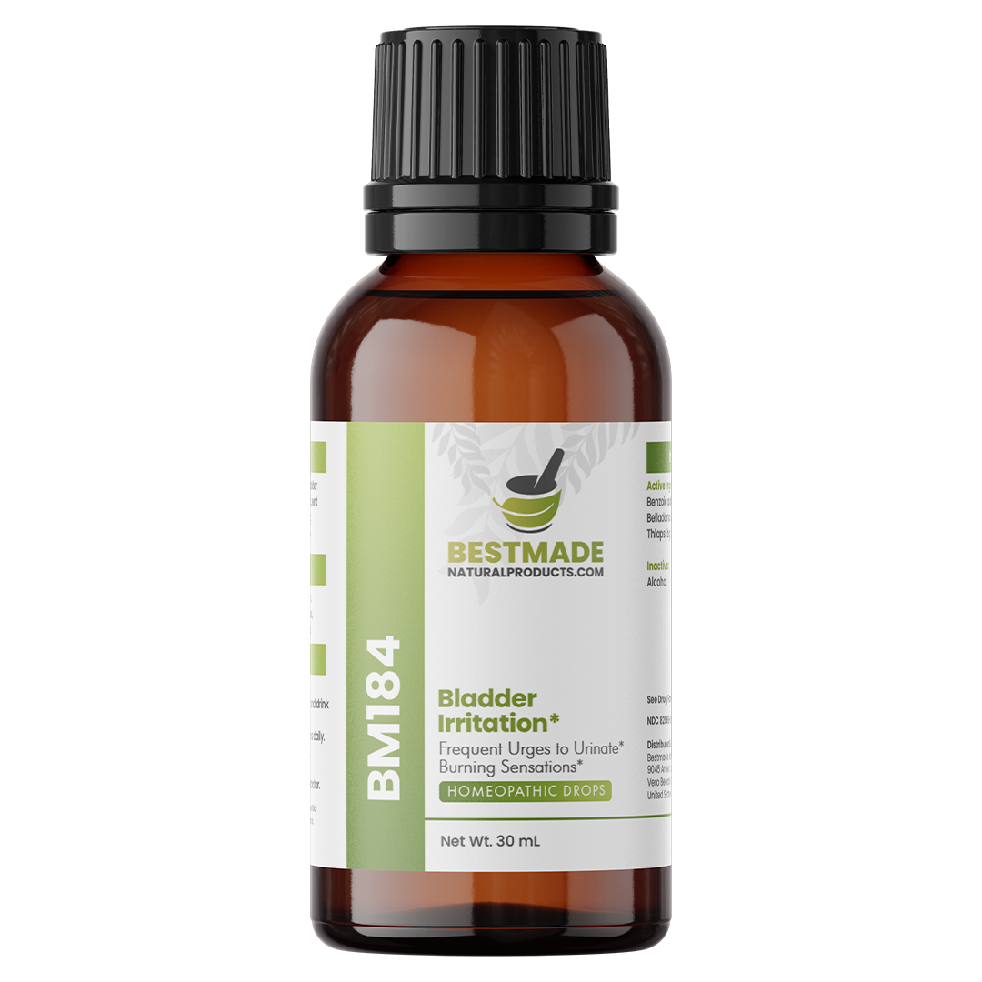 Cystitis (Bladder Irritation) Support (BM184) - Constant Urination Urges, Urinary Incontinence &amp; Urethral Burning | Homeopathic Combination Remedy, Non-Toxic, Natural, 30 mL Drops