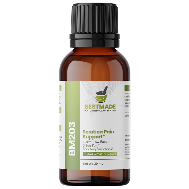 Sciatica Pain Support (BM203) - Nerve, Low Back &amp; Leg Pain | Homeopathic Combination Remedy, Non-Toxic, Natural, 30 mL Drops