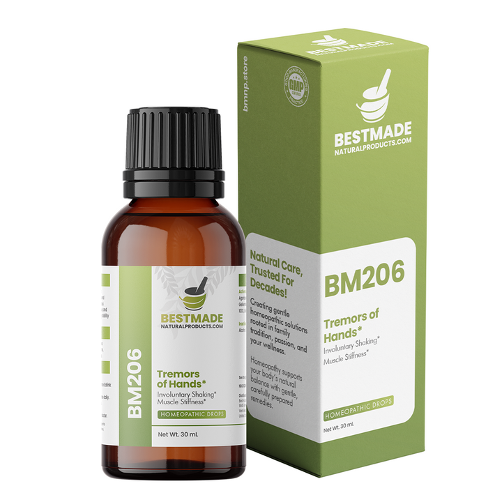 Tremors of Hands Support (BM206) - For Tremor Support, Hand Tremors from Aging, Tiredness, Stress, Muscle Rigidity & Slowed Movement | Homeopathic Combination Remedy, Non-Toxic, Natural, 30 mL Drops