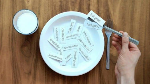 Plate full of inspirational notes.