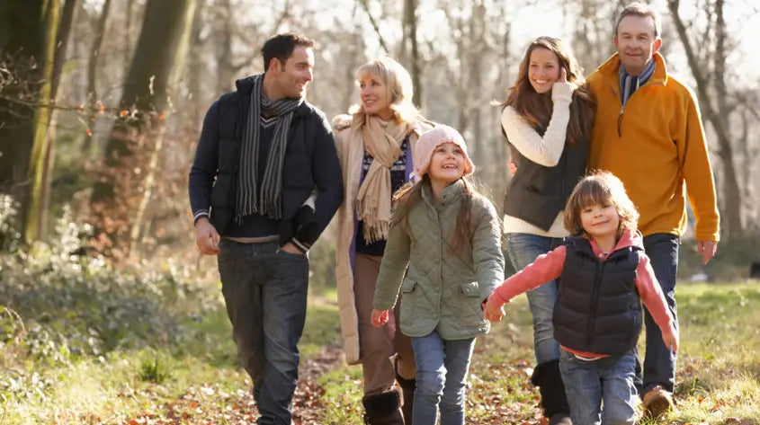 Family walking in the nature