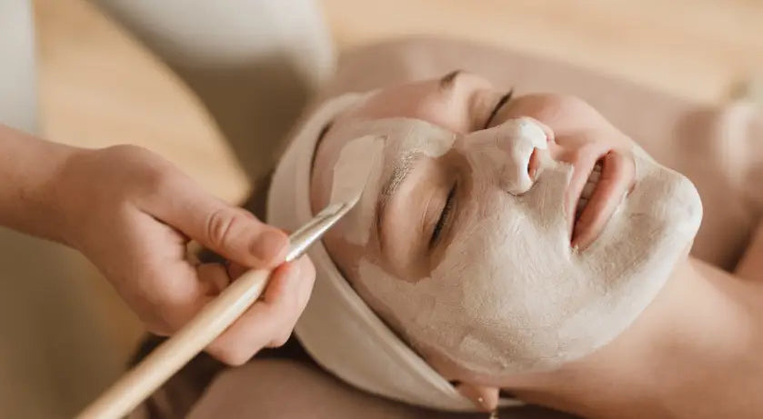 Woman getting a facial