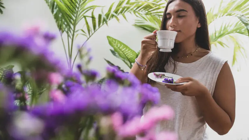 Woman drinking herbal tea