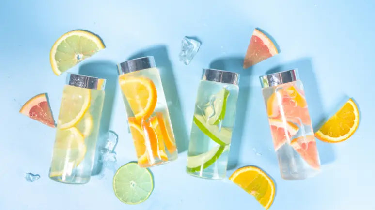 Bottles of infused water