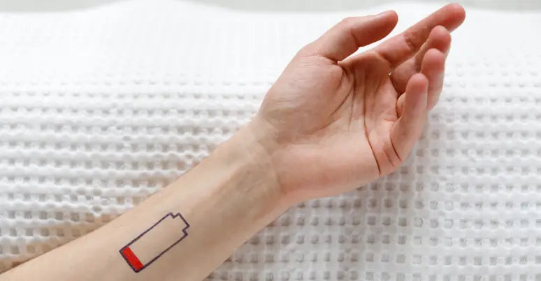 Wrist with illustration of low battery level