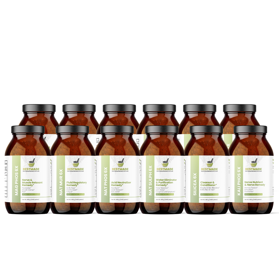 Classic Tissue Cell Salt Kit - All 12 Schussler Cell Salts, Boosts The Immune System, Provides Vital Cellular Nutrition, Easy to Use Remedy Chart | 12 Premium Jars, Extra Large Kit