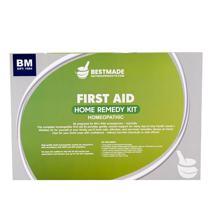 First Aid Homeopathic Home Remedy Kit - 72 Full-sized Bottles of Common Homeopathic Remedies, 12 Cell Salts &amp; Self-Help Guide Included | 15lb Briefcase Design White, 72 Bottles