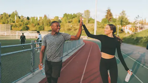 Couple exercising outdoors