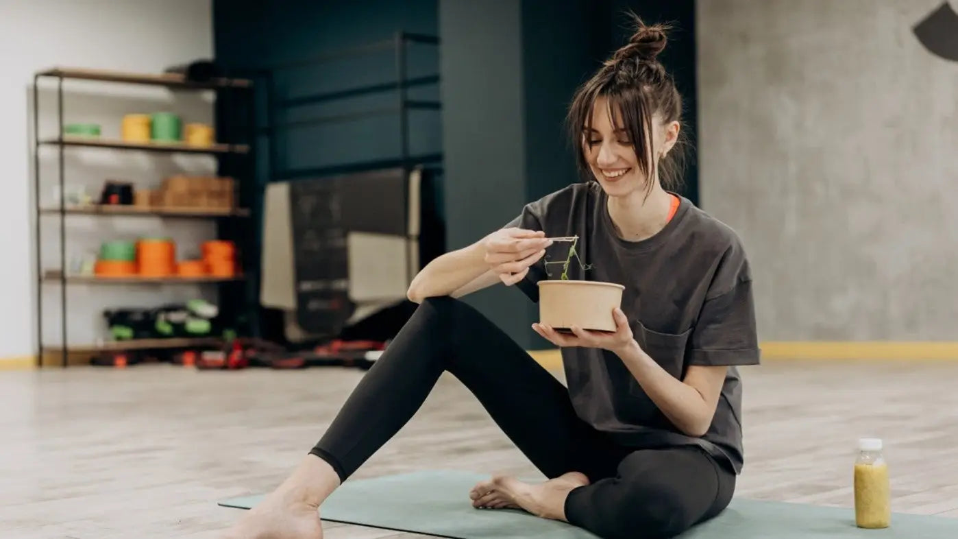 Woman eating healthy salad