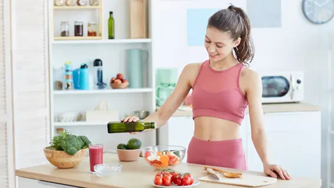 Woman preparing a healthy salad