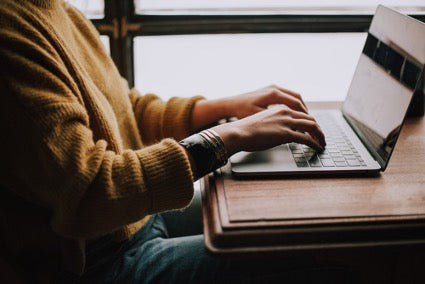 Person using a laptop