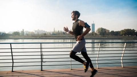 Man jogging outdoors.