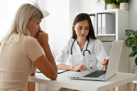 Woman at a doctor's appointment