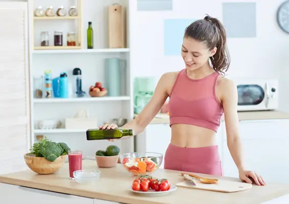 Woman preparing a healthy meal