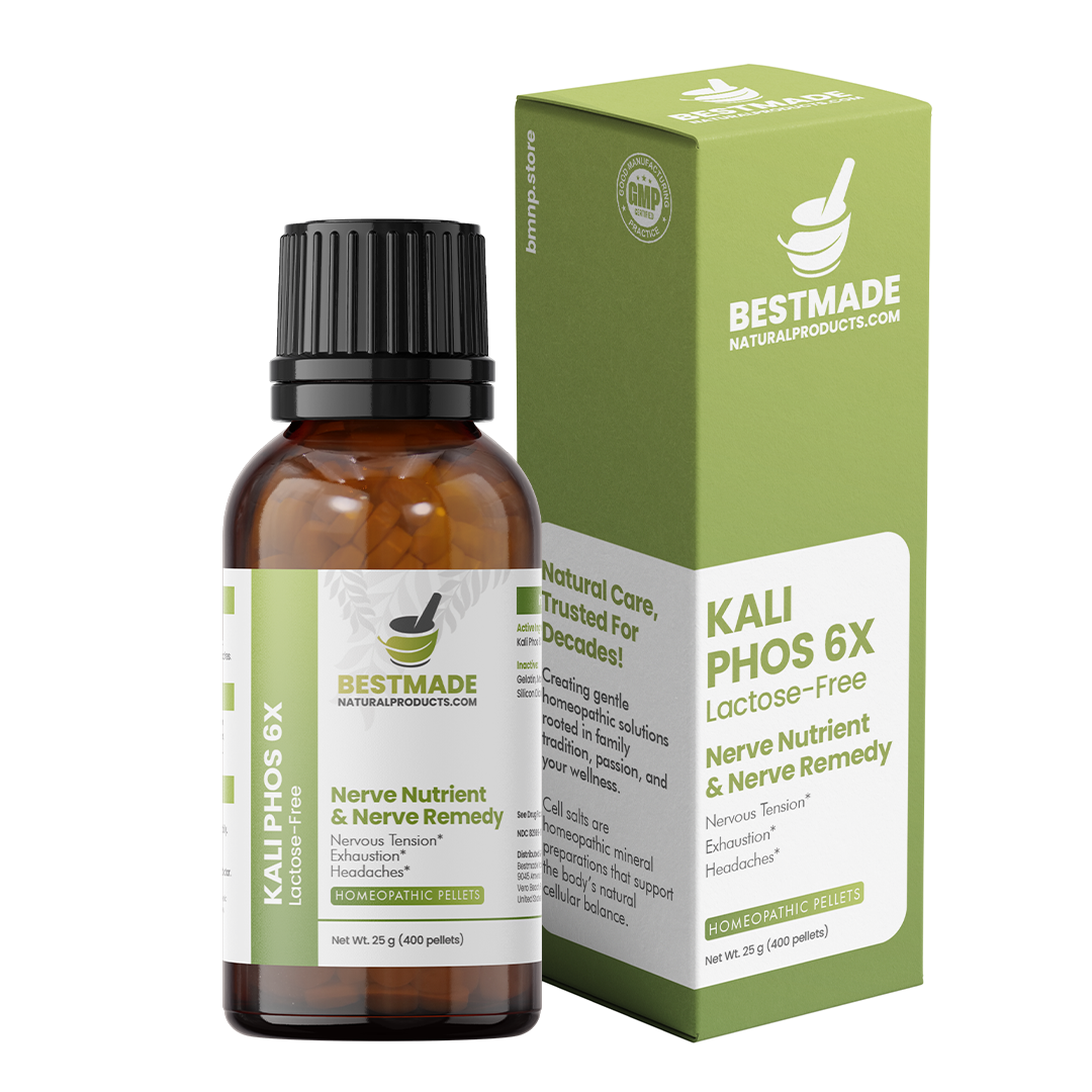 Kali Phos 6x (Kalium Phosphoricum) Vegan &amp; Lactose-free Cell Salt - Nerve Nutrient &amp; Nerve Remedy | 350 Pellets