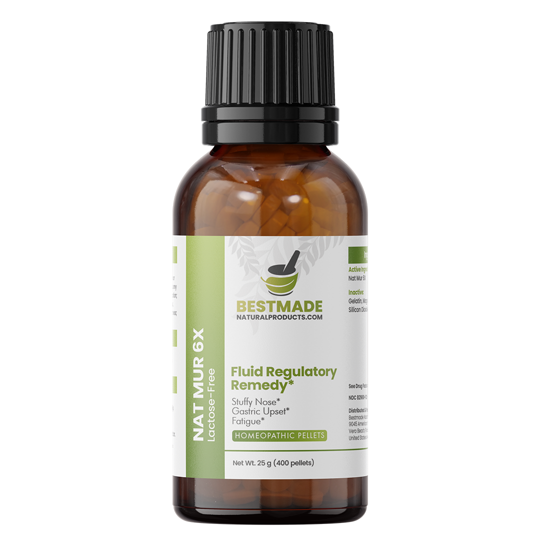 Nat Mur 6x (Natrum Muriaticum) Vegan &amp; Lactose-free Cell Salt - Fluid Regulation Remedy | 400 Pellets