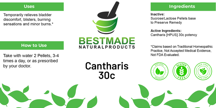 Cantharis 30C - Support for Bladder Problems Burning Pain &