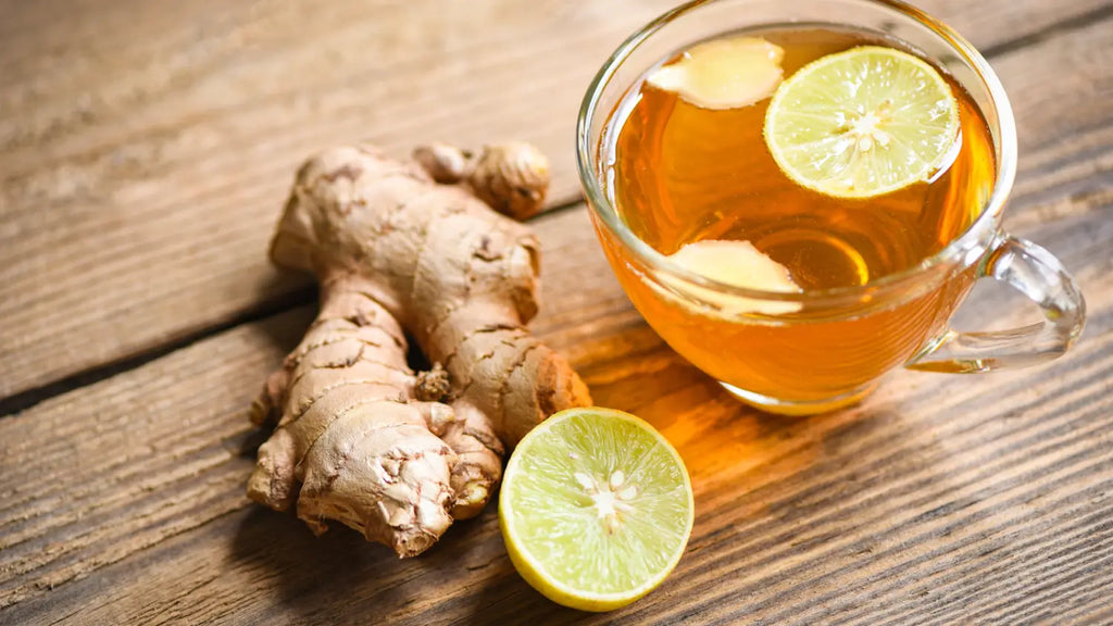 Ginger tea with lemon slices