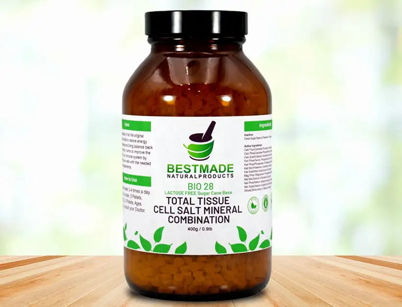 Total Tissue Cell Salt Mineral Combination, BIO28 Lactose-Free - Helps Body Absorb Nutrients, Increases Energy Levels, Improves Sleep Patterns, and Restores Vitality | Pellets, Big Jar