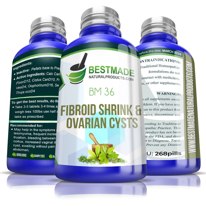 Natural Fibroid Shrink & Ovarian Cysts Remedy BM36 pellets