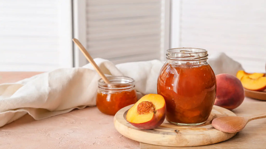 Peach compote and peaches