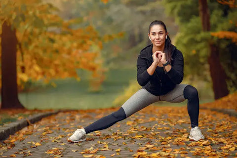 Woman exercising outdoors.