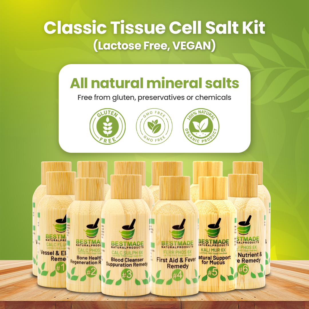 Tissue Cell Salt Kit Lactose Free VEGAN 12 Schussler Cell