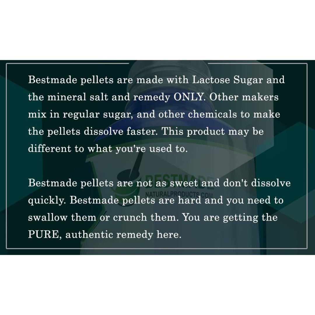 Product Info Label Saying pellets are made with Lactose sugar &amp; Mineral Salt only for Turbo Arnica Pain Relief 200C, 300 pellets