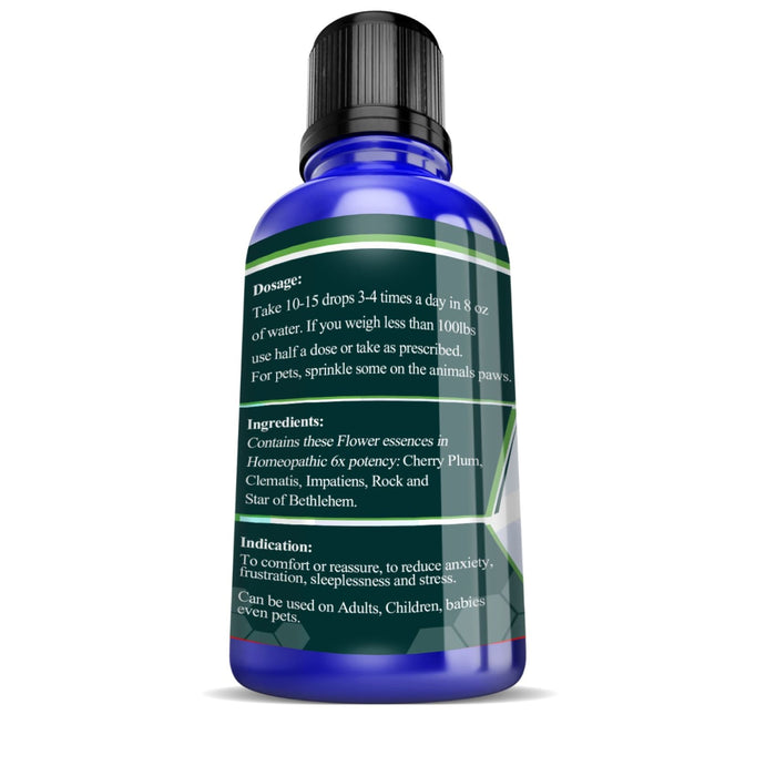 Product image back ingredients dosage &amp; indication for Double Pack Instant Calm Formula Stress Free Therapy