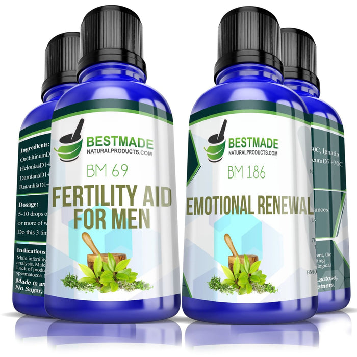 Product Image Showing All Labels for Natural Fertility Kit Supplement Formula for Men